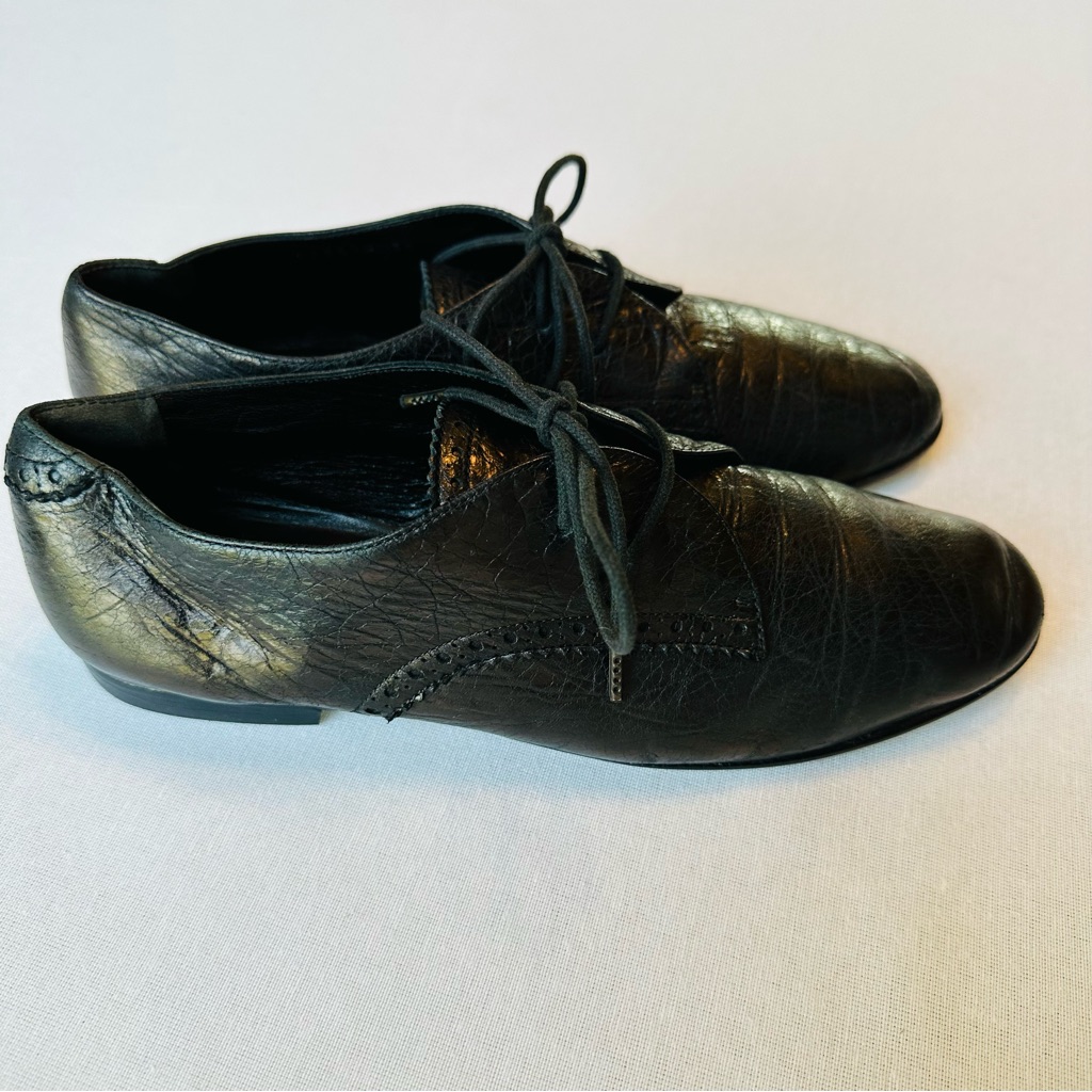 Auth Balenciaga Leather Vintage Lace Up Shoes : Women